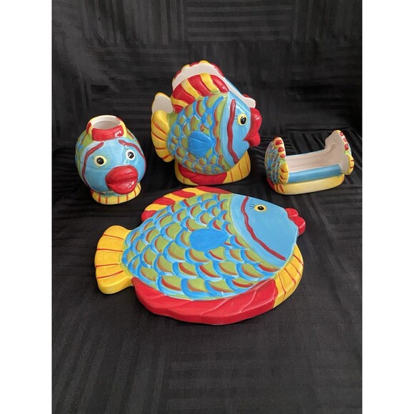 Alco Industries Tropical fish trivet,napkin,scour pad,toothpick holders kitchen - Picture 1 of 10